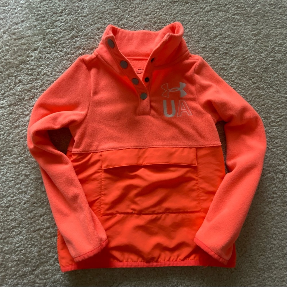 Orange Girls UA Fleece Pullover